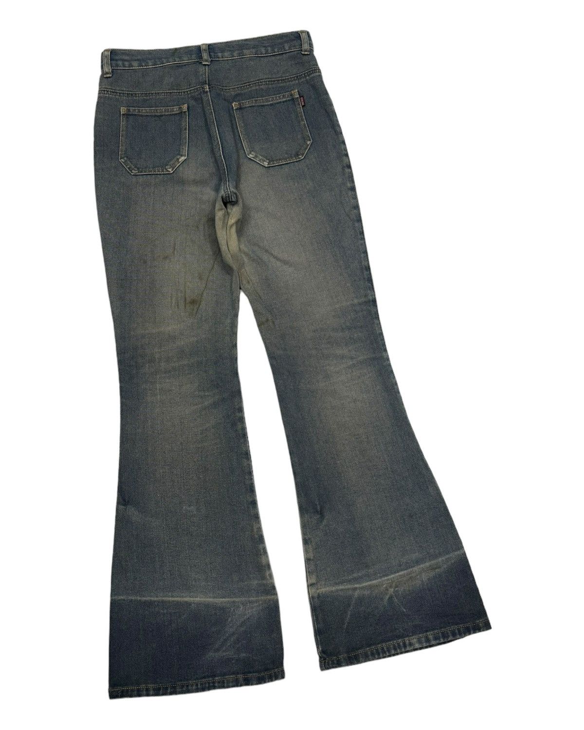 Hysteric Glamour × Japanese Brand SUPER FLARE JOUER AUX ECHECS FADED DISTRESS BUSH JEANS Size US 28 / EU 44 - 4 Thumbnail