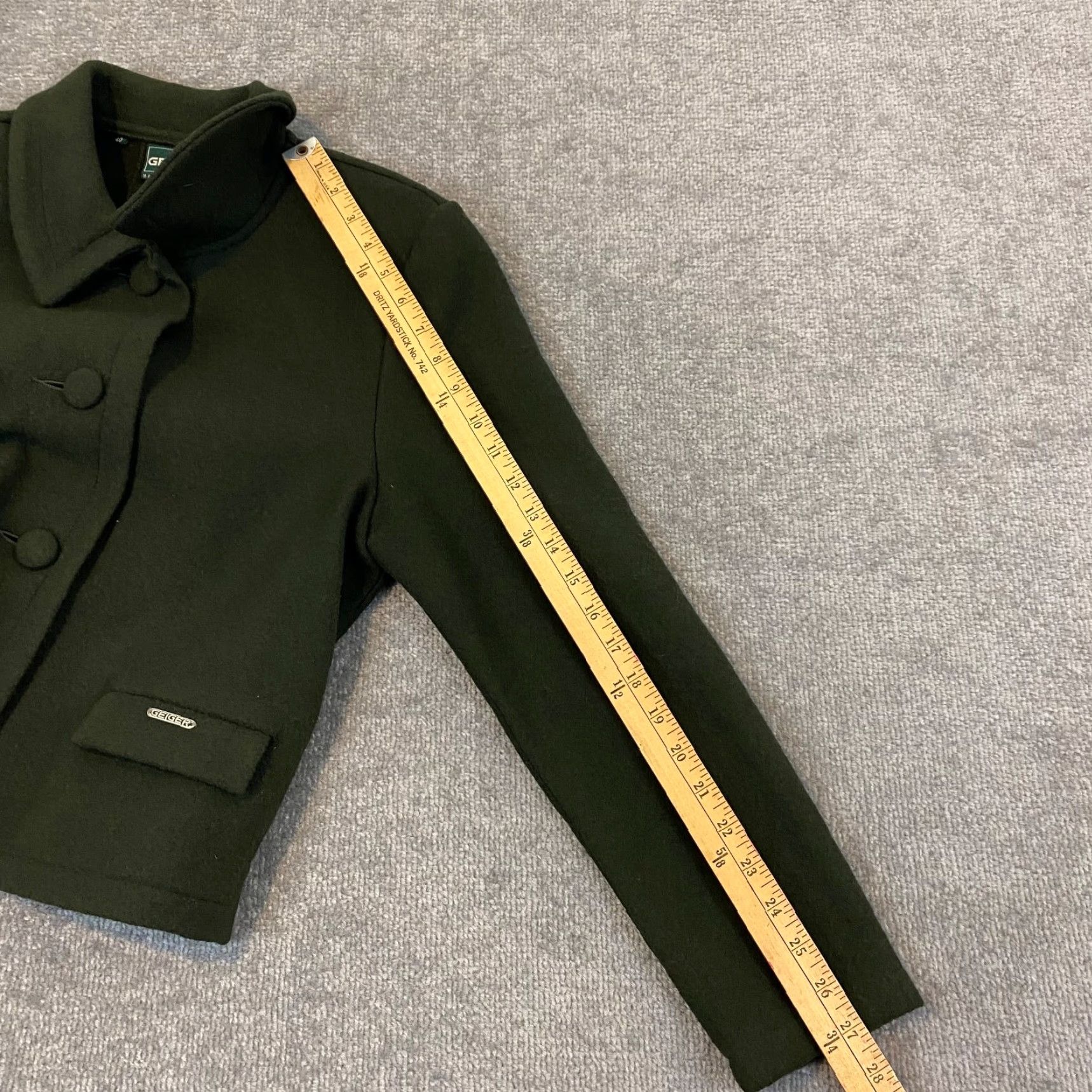 Vintage GEIGER Sweater Womens 40 Forest Green Pure New Wool Button Up Collared Austria Size S / US 4 / IT 40 - 6 Thumbnail