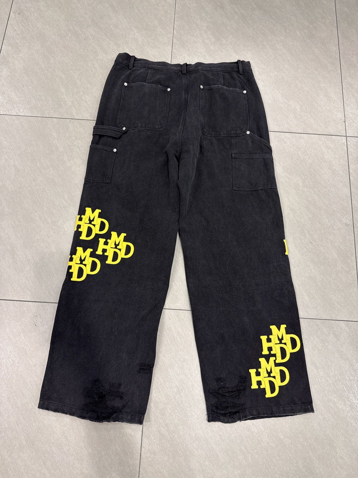 HMDD Happy Memories Don’t Die Patch Pants Black Yellow 2XL Size US 38 / EU 54 - 2 Thumbnail