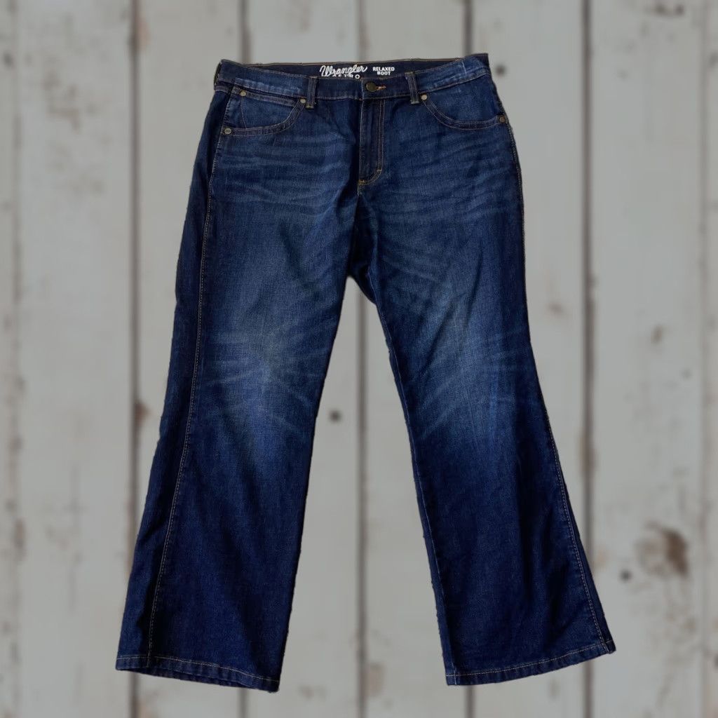 Wrangler Wrangler Retro Relaxed Boot Jeans Mens 36 Regular 30 Blue Denim 5-Pocket Stretch Cotton Size US 36 / EU 52 - 1 Thumbnail