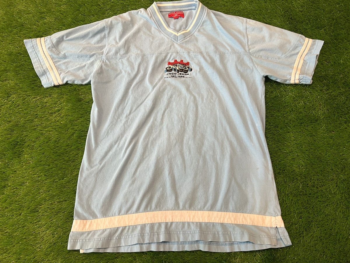 JNCO × Vintage Vintage JNCO Jeans - Blue Ringer V T-Shirt USA Skate 90s Y2K Size US XL / EU 56 / 4 - 1 Thumbnail