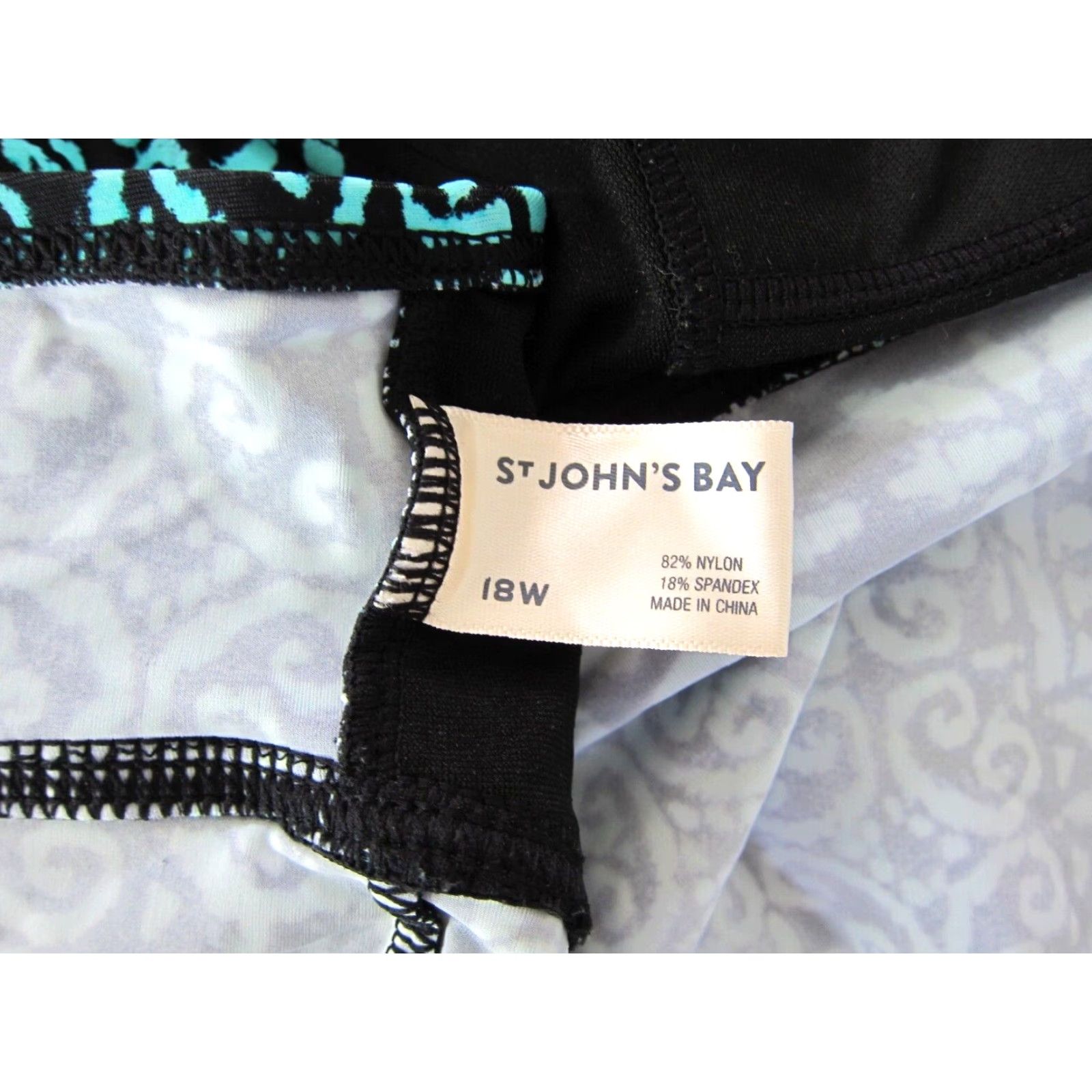 Vintage St. John's Bay Swimsuit Tankini Blue Aztec Built In Bra Women Size 18 Size ONE SIZE - 3 Thumbnail