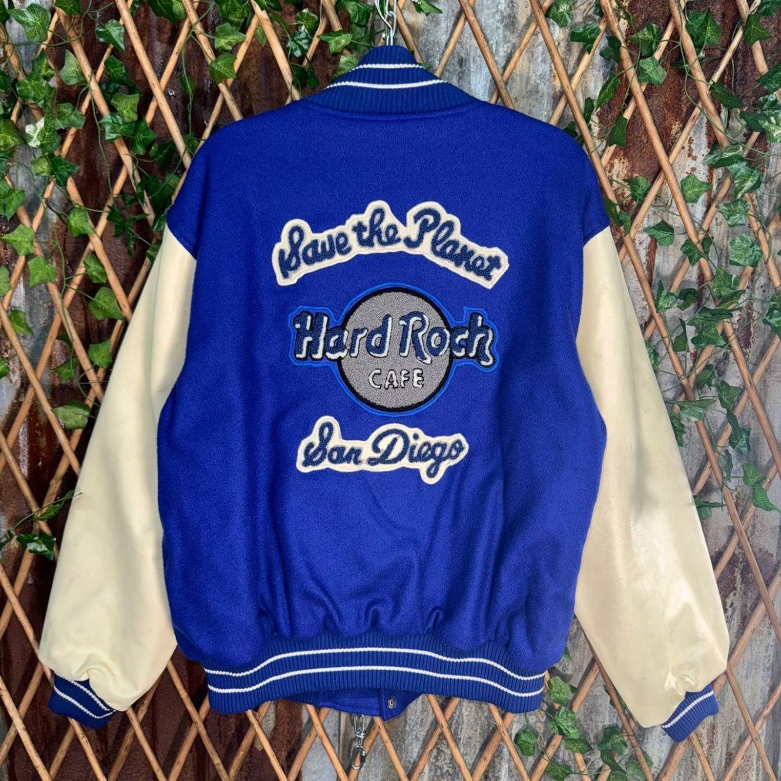 Hard Rock Cafe Vintage hard rock cafe SD 1990s embroidered letterman jacket Size US XL / EU 56 / 4 - 1 Thumbnail
