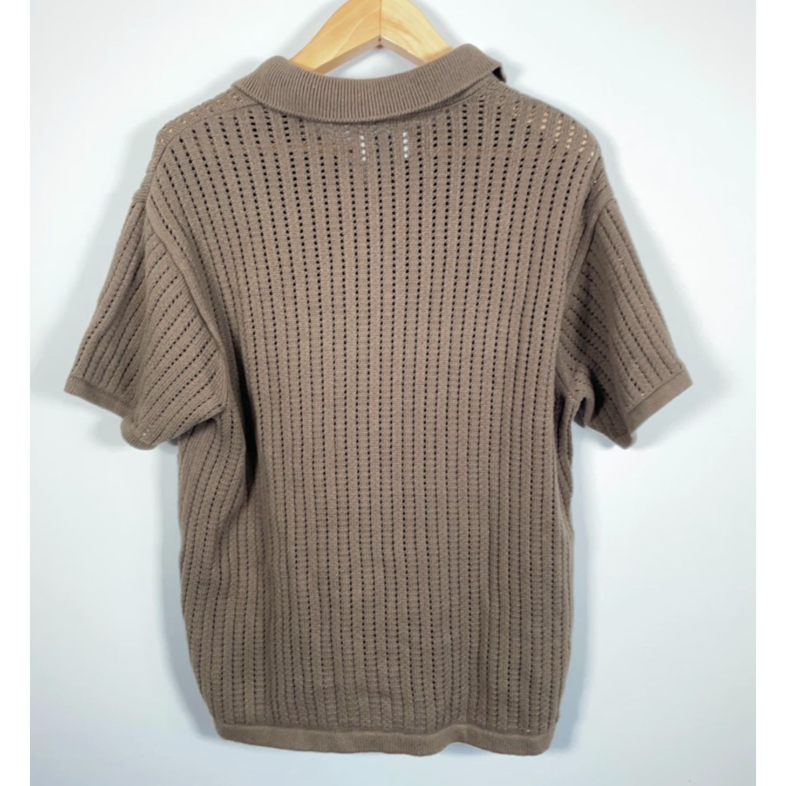American Eagle Outfitters American Eagle Outfitters Polo Shirt Mens Large Size L Knit Brown Green Johnny Collar 90s Retro Preppy Casual Shirt Size US L / EU 52-54 / 3 - 2 Thumbnail