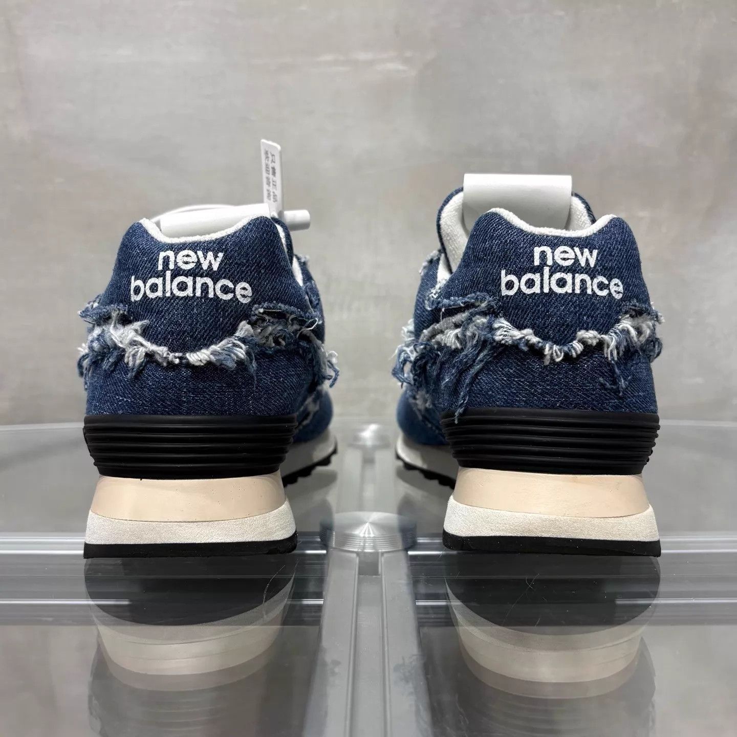 New Balance NB x MIU MIU 574 Blue Distressed Denim 36.5 Size US 6 / IT 36 - 6 Thumbnail
