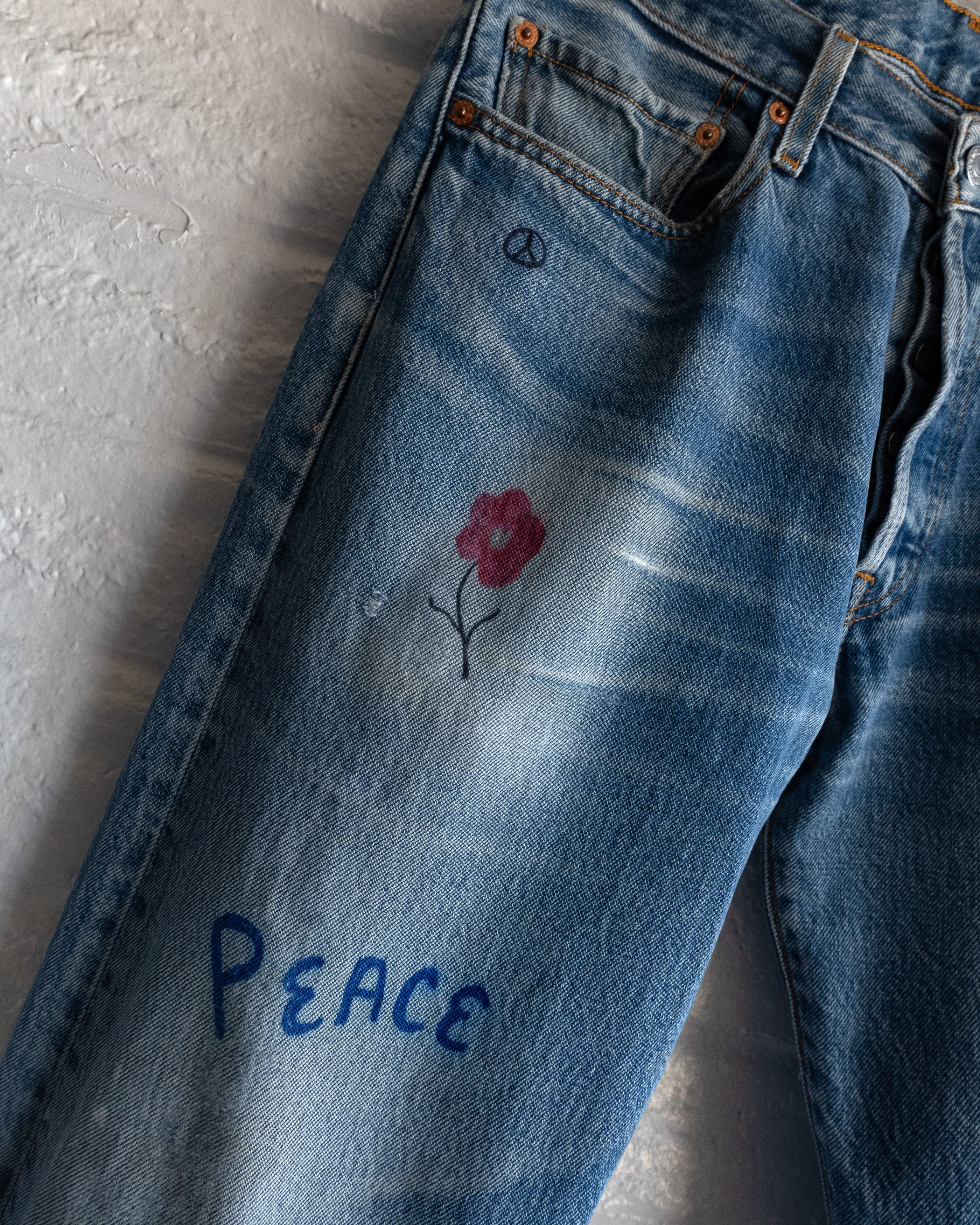 Levi's Vintage 90s Levi's 501 Jeans Scribble Grunge ERD Style Size US 32 / EU 48 - 3 Thumbnail
