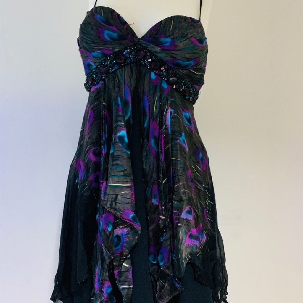Alberto Alberto Makali black peacock silk dress size 8 Size M / US 6-8 / IT 42-44 - 3 Thumbnail