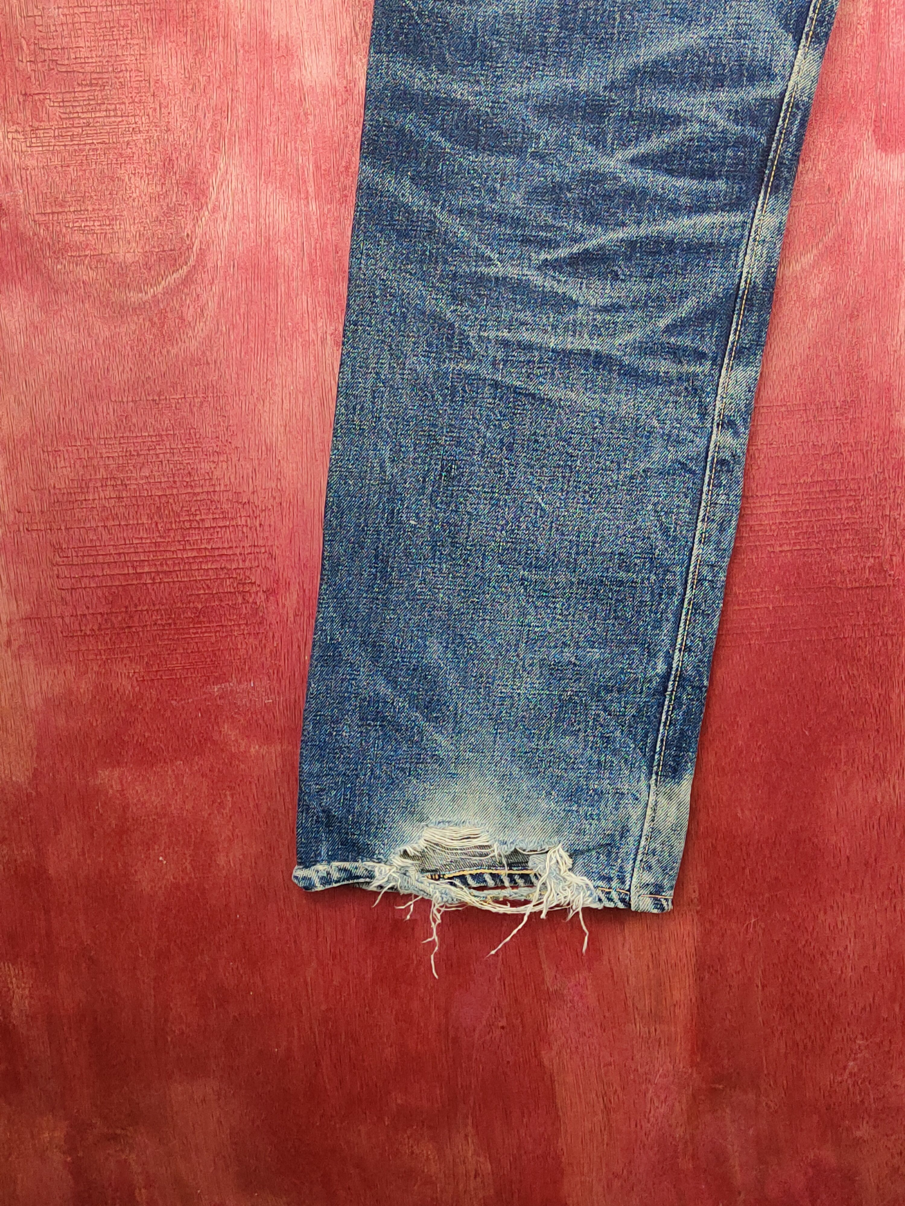 Denime DL Denime Japan Vintage Distressed Ripped Jeans #S1705 Size US 31 - 11 Thumbnail