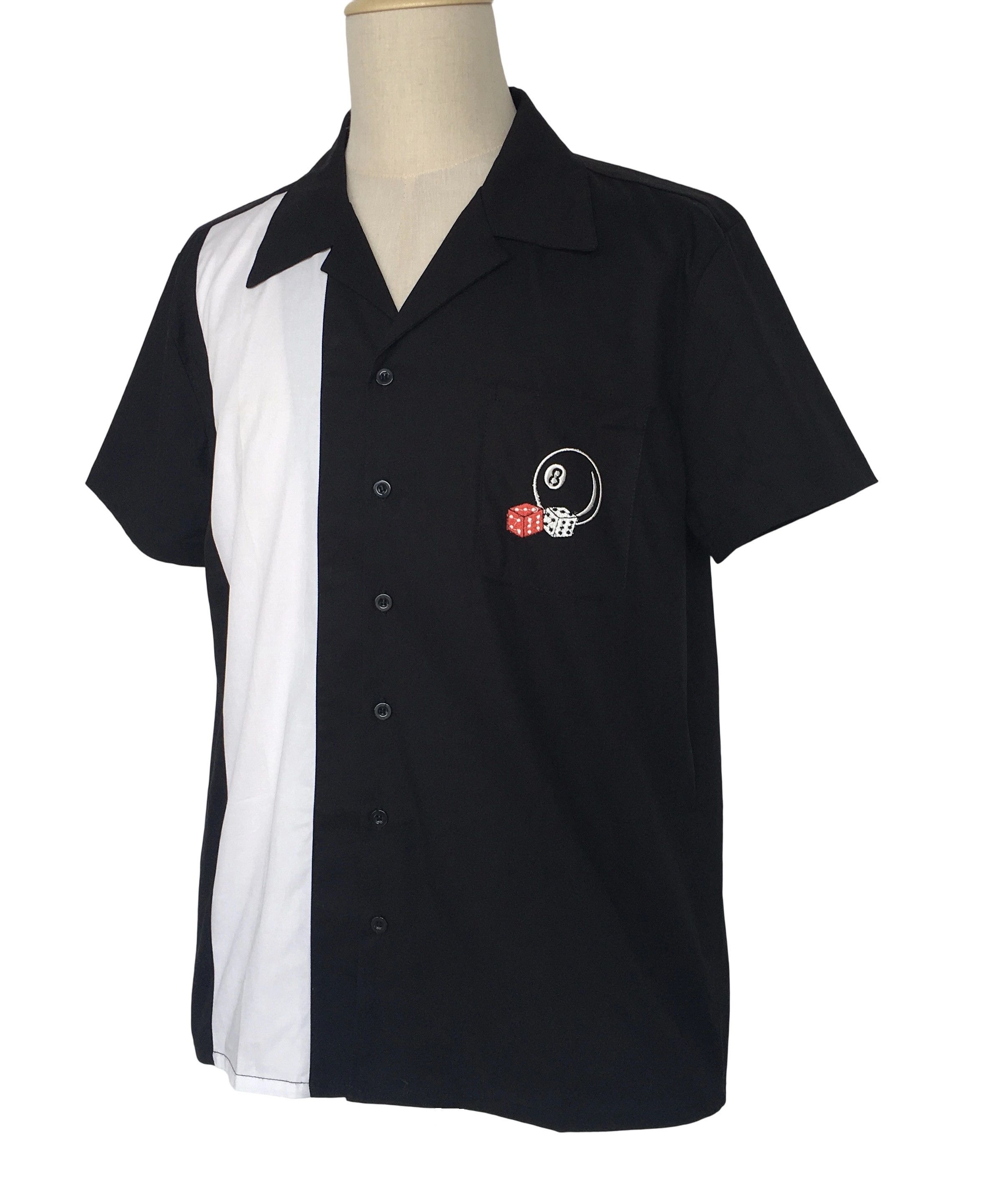 Other Black Embroidery Retro Shirts Short Sleeves-8 ball Size US L / EU 52-54 / 3 - 2 Thumbnail