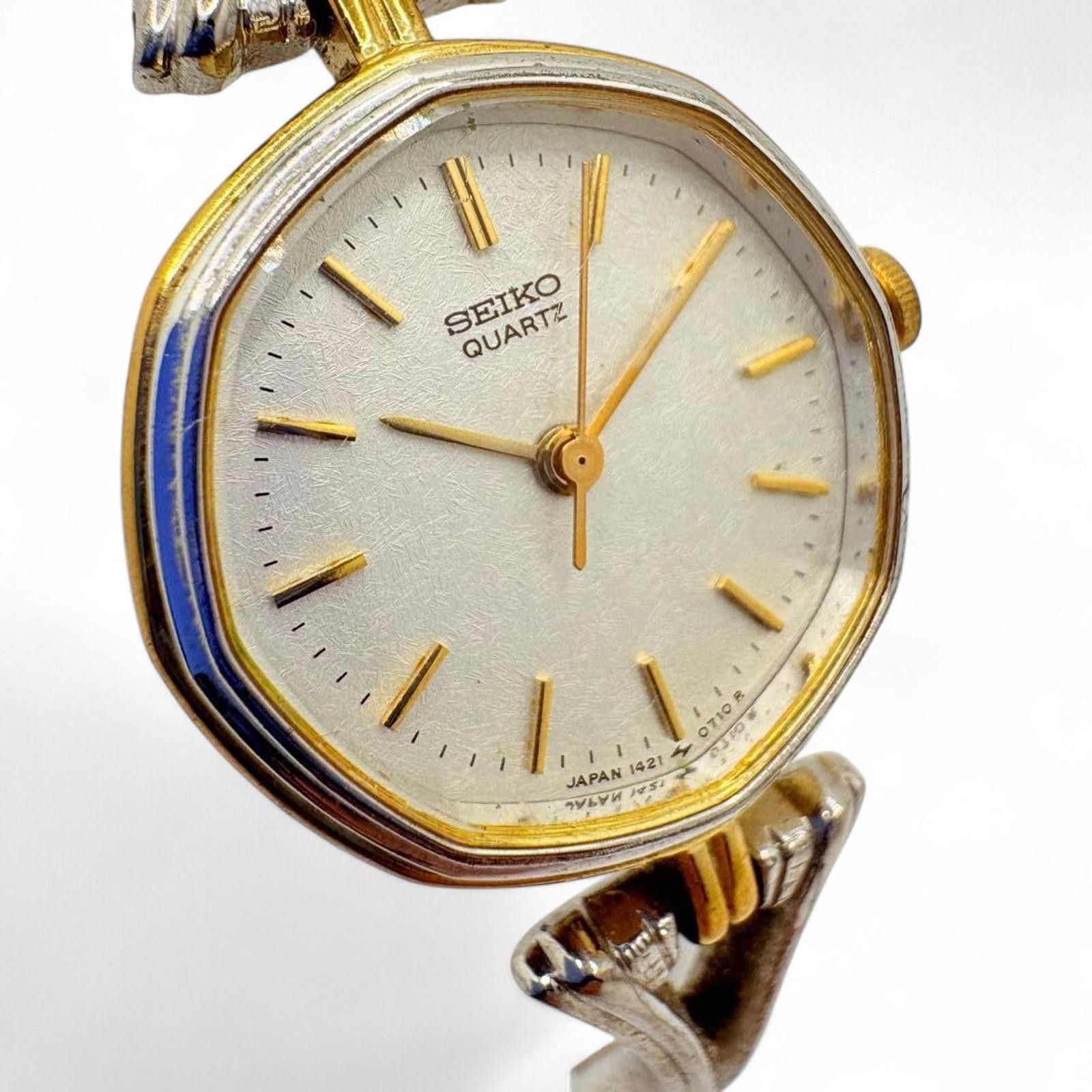 Seiko Seiko - Vintage Quartz Ladies Watch Two-Tone Bracelet Size ONE SIZE - 6 Thumbnail