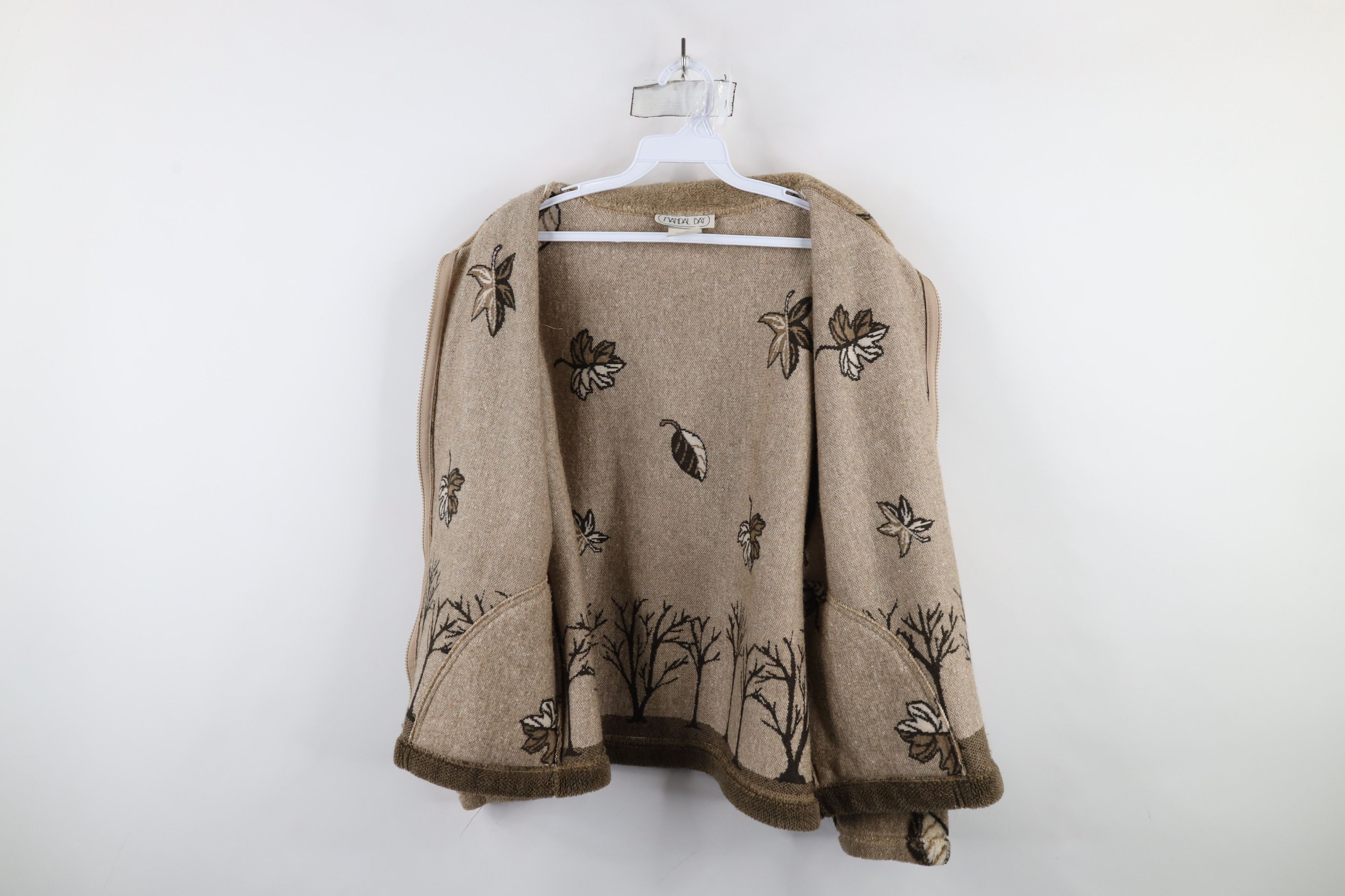 Vintage Vintage 90s Streetwear Tree All Over Print Fleece Jacket USA Size L / US 10 / IT 46 - 10 Thumbnail
