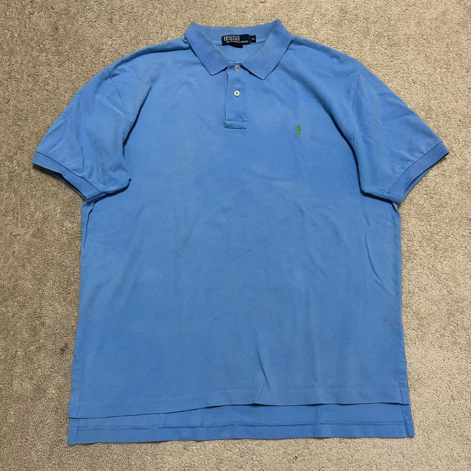 Polo Ralph Lauren Polo Ralph Lauren Baby Blue Green Pony Faded Polo Shirt XL Size US XL / EU 56 / 4 - 1 Thumbnail