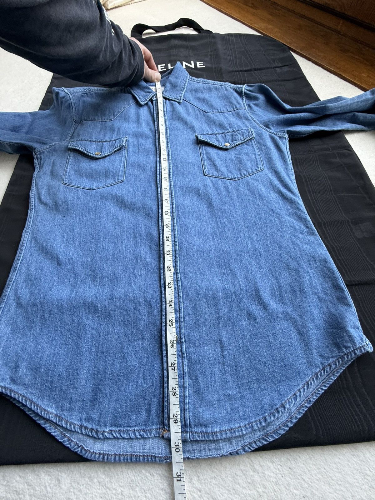 Celine FW20 Celine denim western shirt Hedi Slimane M grail union Size US M / EU 48-50 / 2 - 7 Thumbnail