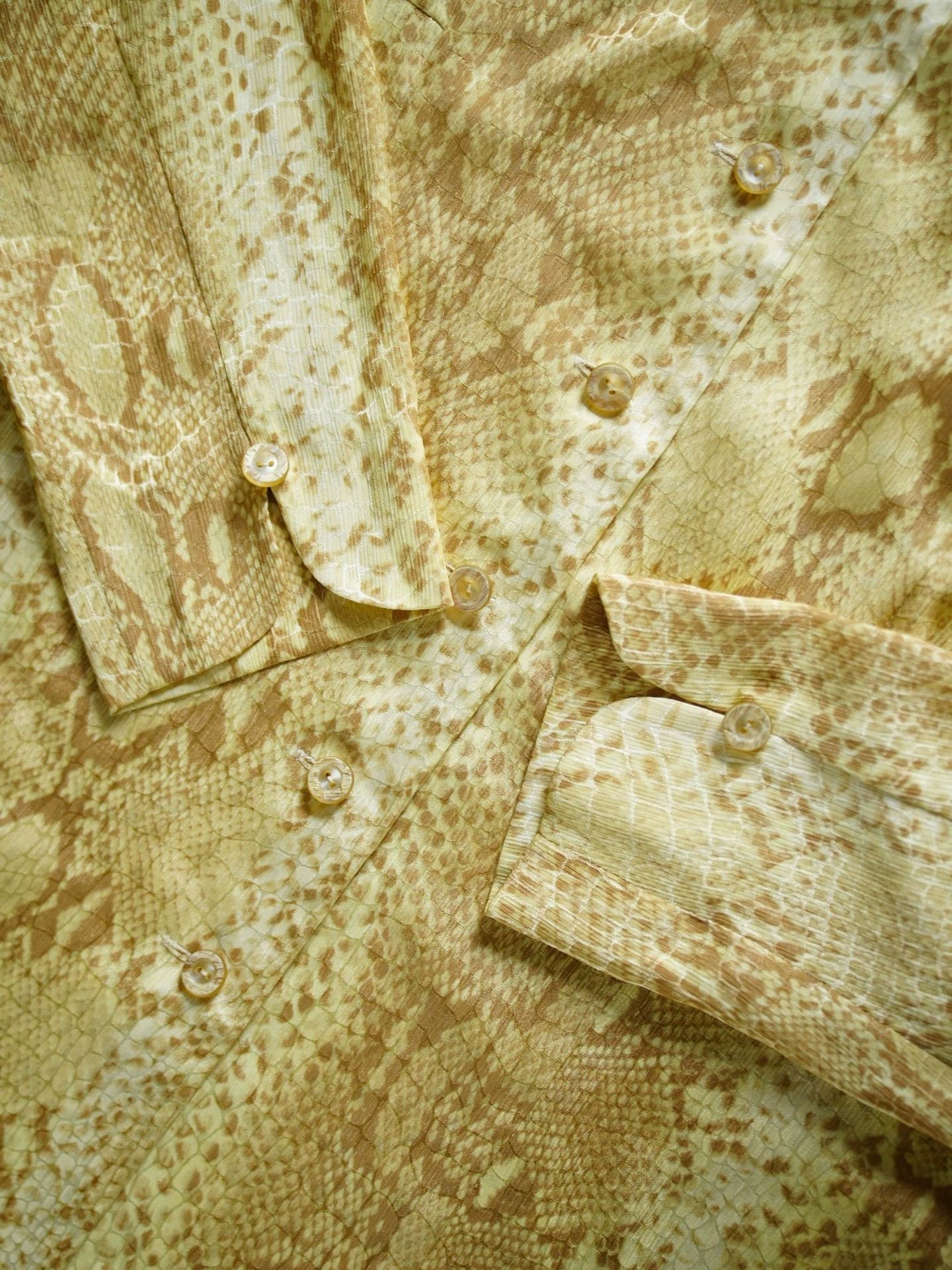 Vintage Vintage Golden Python Print Shirt L Size L / US 10 / IT 46 - 3 Thumbnail