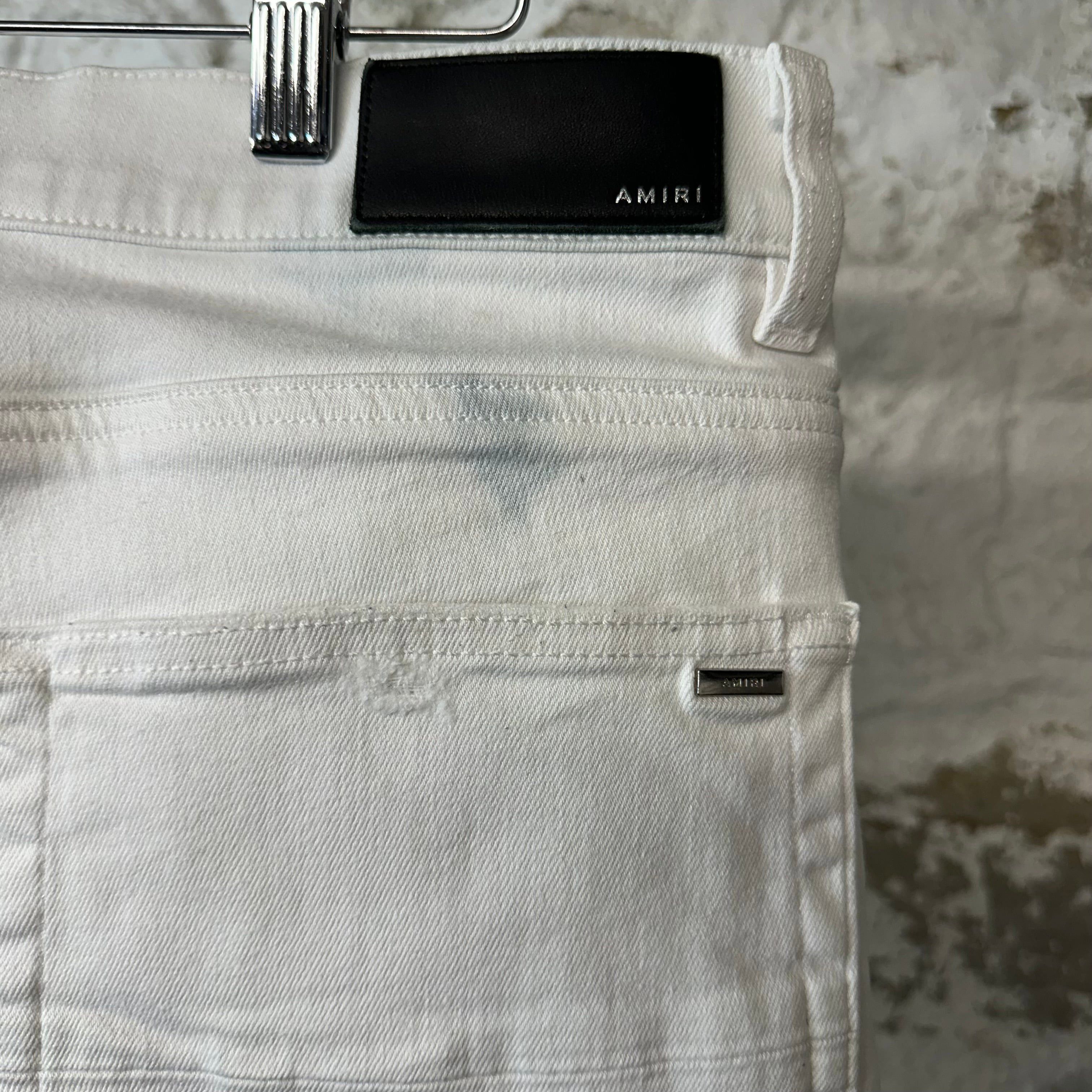Amiri Amiri MX1 White Leather White Denim Jeans Sz 36 Size US 36 / EU 52 - 4 Thumbnail