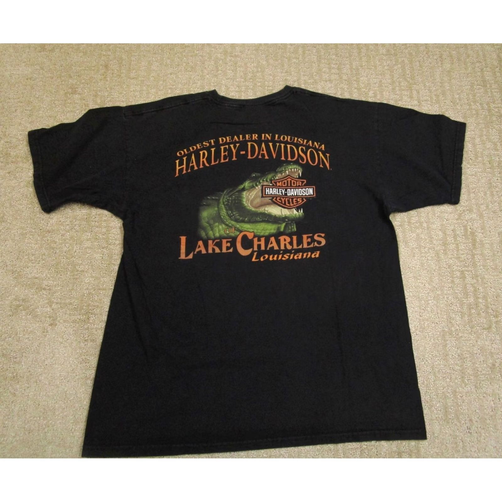Harley Davidson Harley-Davidson Shirt Men Large Black Skull Cross Bones Louisiana Graphic Tee Size US L / EU 52-54 / 3 - 4 Thumbnail