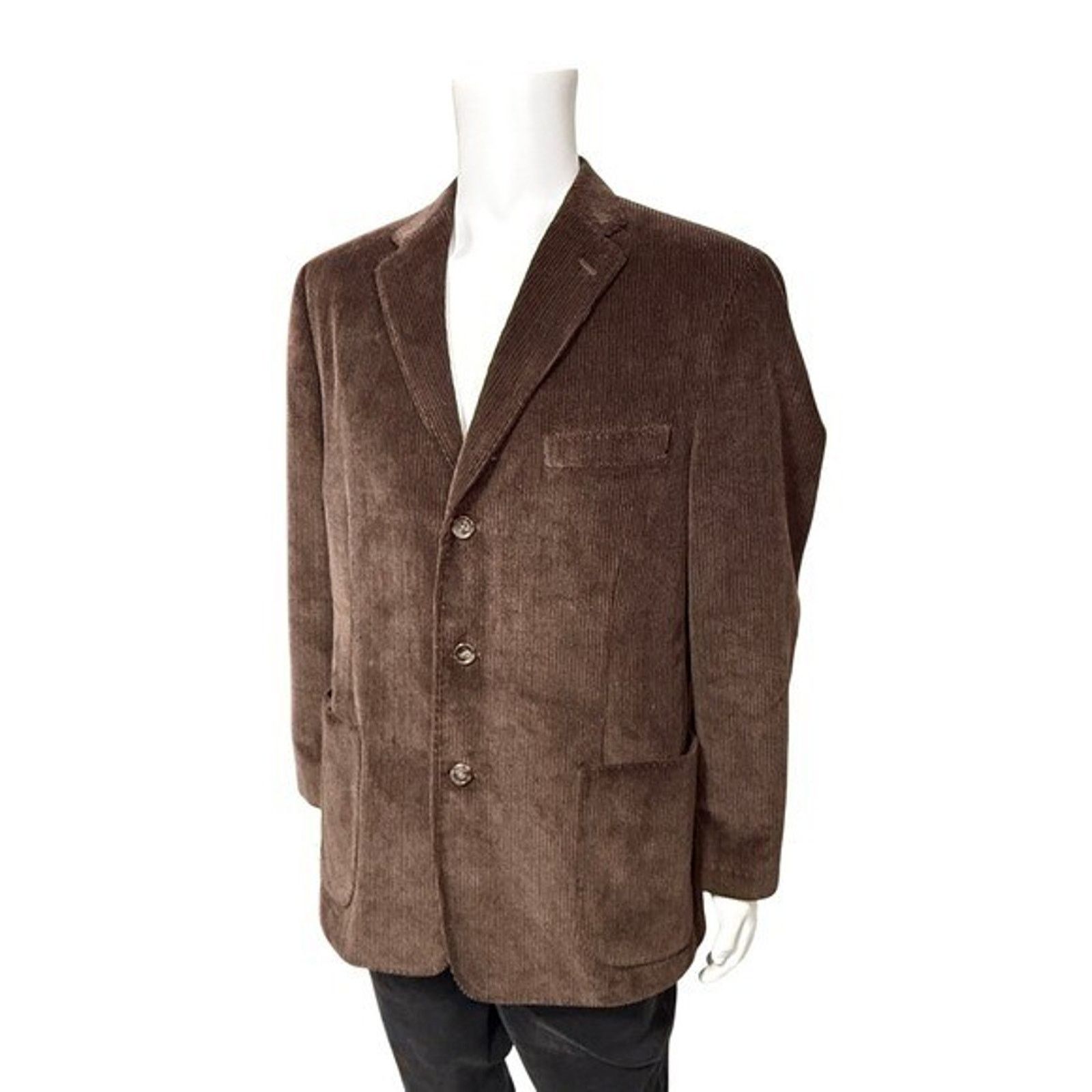 Johnston & Murphy Johnston Murphy Mens Brown Corduroy Blazer Jacket Size M Size 38R - 3 Thumbnail