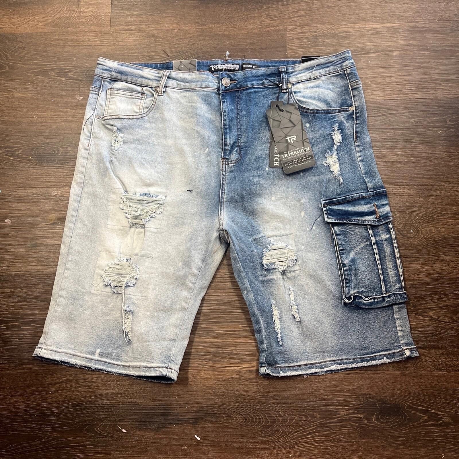 Other TR Premium Tailored Creation Denim Distress Cargo Shorts 42 Size US 42 / EU 58 - 1 Thumbnail