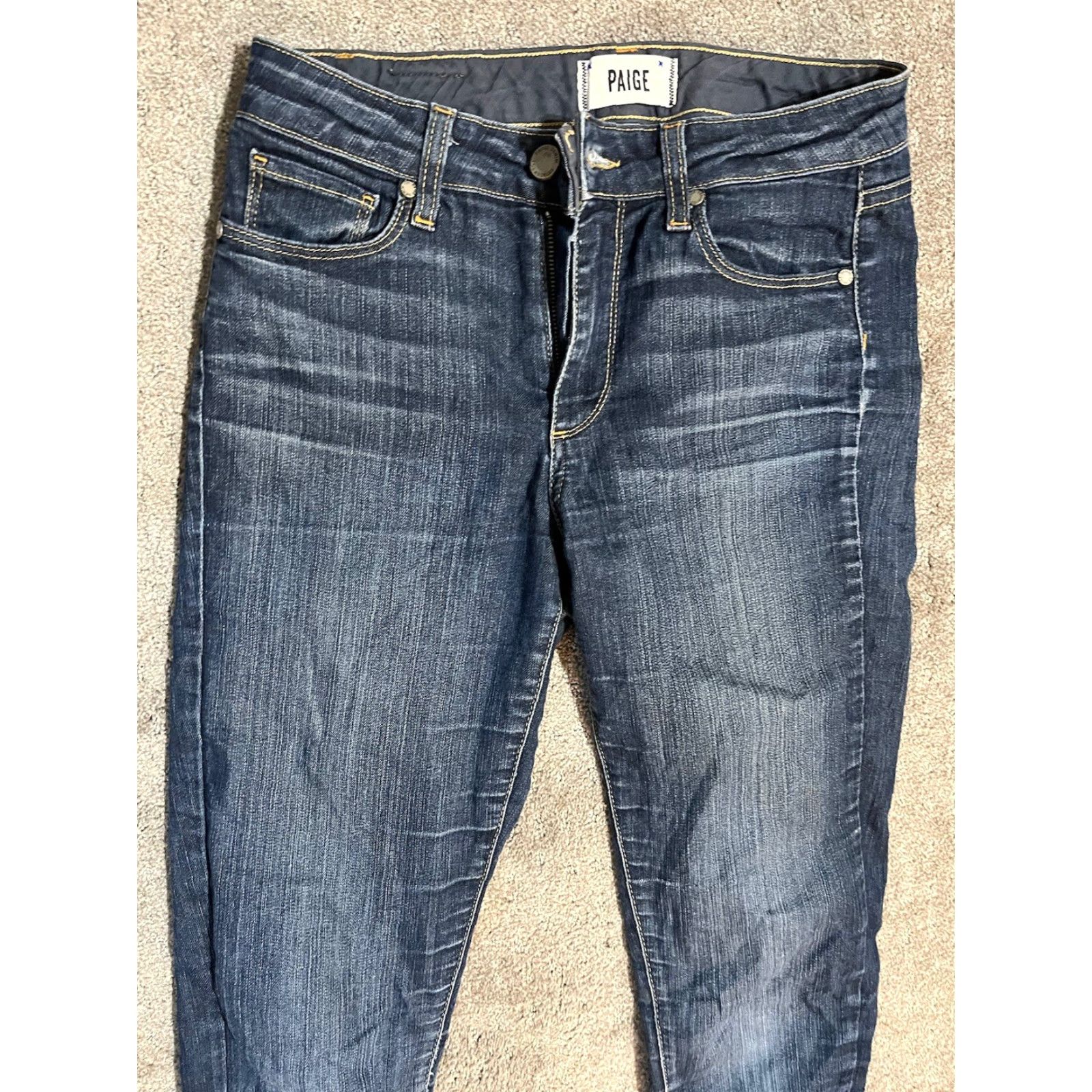Paige Paige Jeans Woman Dark Blue Zip Ankle Hoxton Low Rise Ultra Skinny 27 | Skinny Jeans Women’s Blue Paige Slim Pockets Size 27" / US 4 / IT 40 - 4 Thumbnail