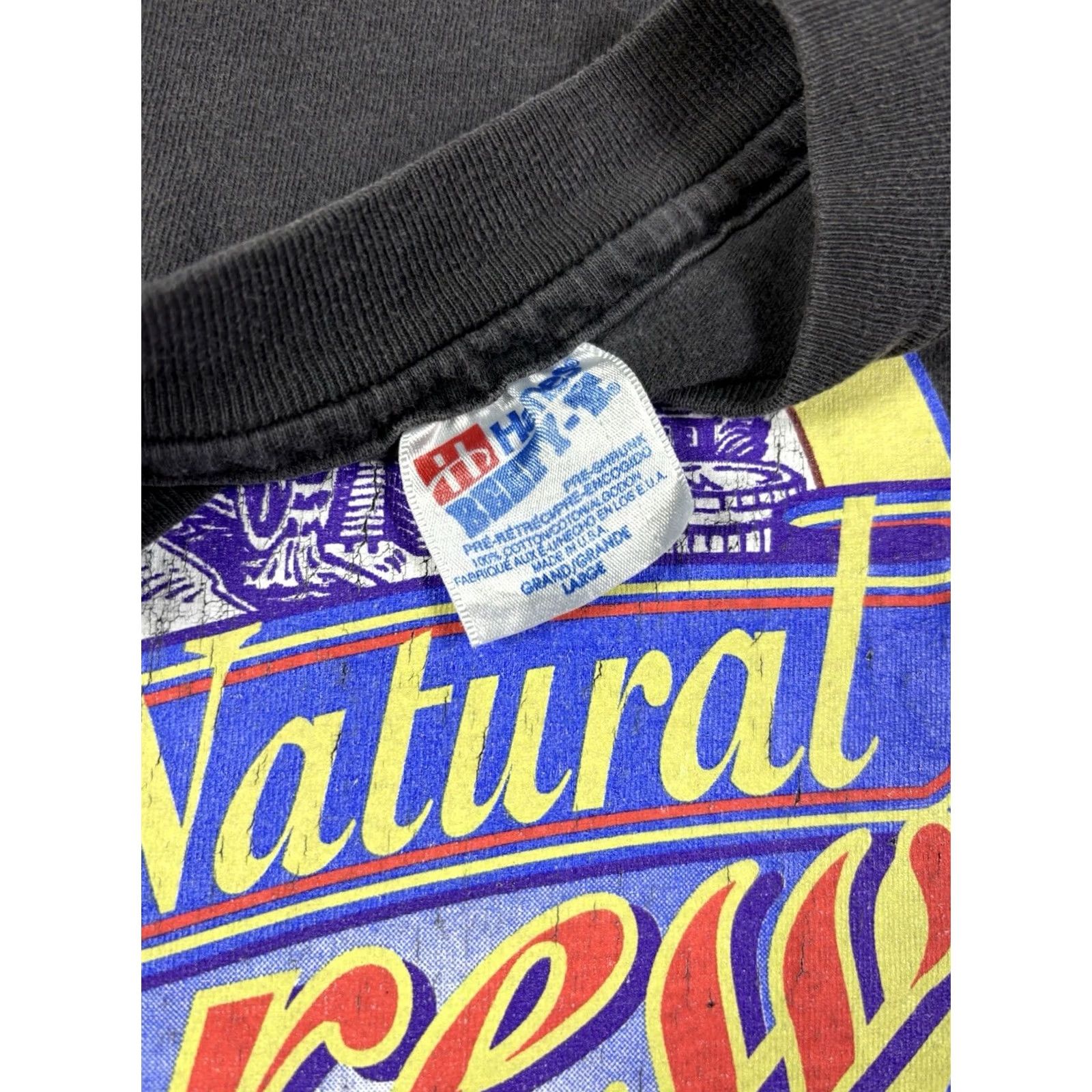 Hanes VINTAGE Hanes Black T-Shirt Mens 90s Graphic Print Crew Neck Short Sleeve Size L Vintage 90s Theme Size US L / EU 52-54 / 3 - 4 Thumbnail