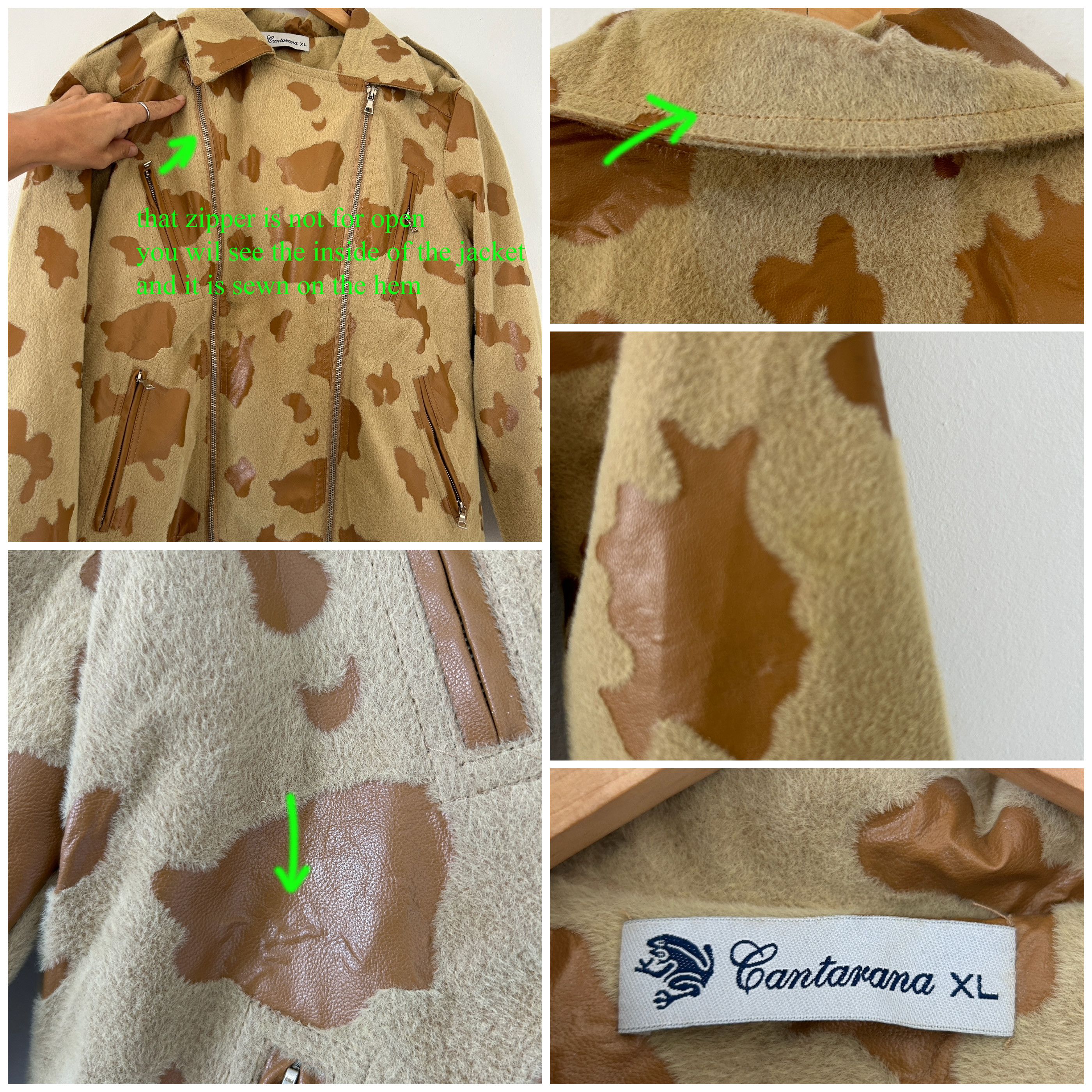 Vintage Vintage y2k cow print zip up jacket Size XL / US 12-14 / IT 48-50 - 9 Thumbnail