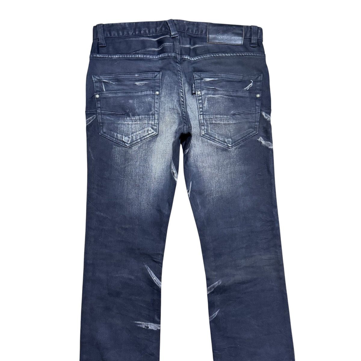 Tornado Mart Tornado Mart Black Whisker Denim Low Flare Jeans Size US 29 - 9 Thumbnail