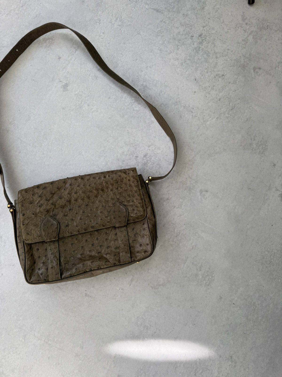 Vintage Rare Vintage 70-80s French Ostrich Leather Bag Size ONE SIZE - 2 Thumbnail