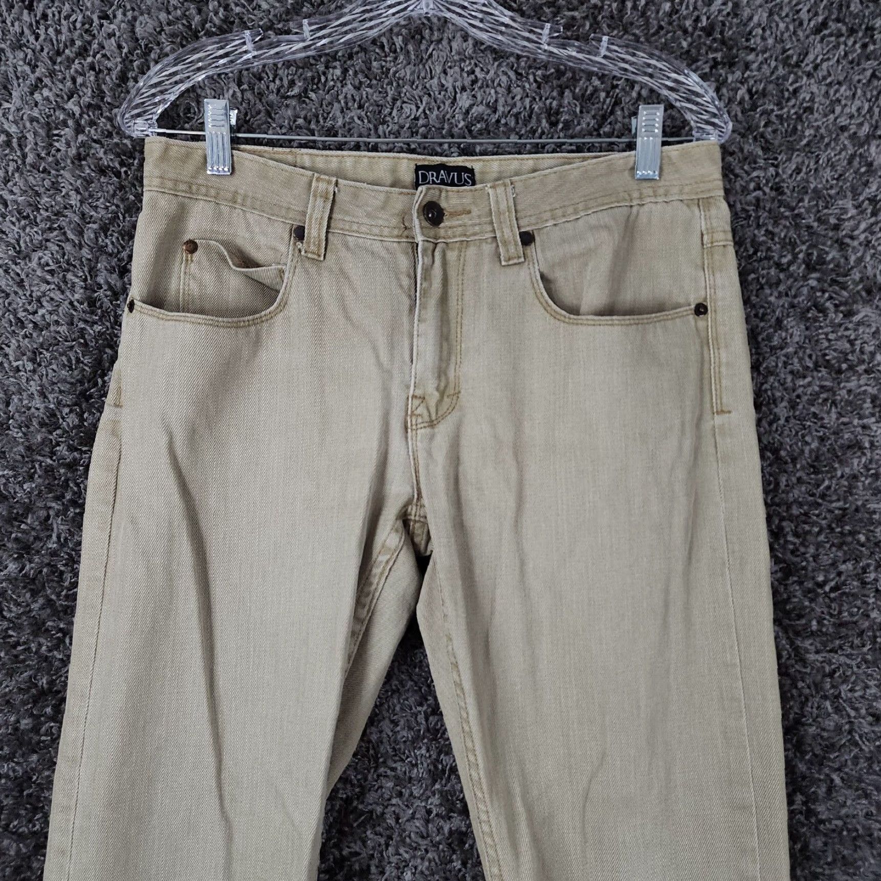 Vintage VINTAGE Dravus Jeans Men Straight Leg Slim Fit Beige Size 31x32 Size US 31 - 2 Thumbnail