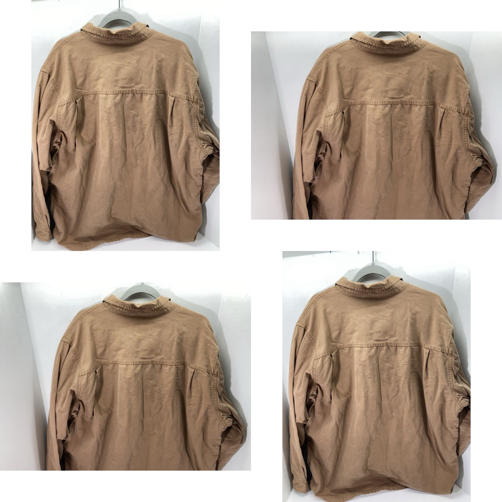 SafTbak Saftbak Shirt Jacket Shacket Men XL Khaki Duck Canvas Snap Flannel Lined Pockets Jacket Mens XL Brown Canvas Shacket with Pockets Size US XL / EU 56 / 4 - 8 Thumbnail