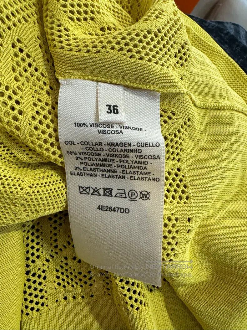 Hermes Hermes Yellow openwork pattern silk blouse Size XS / US 0-2 / IT 36-38 - 4 Thumbnail