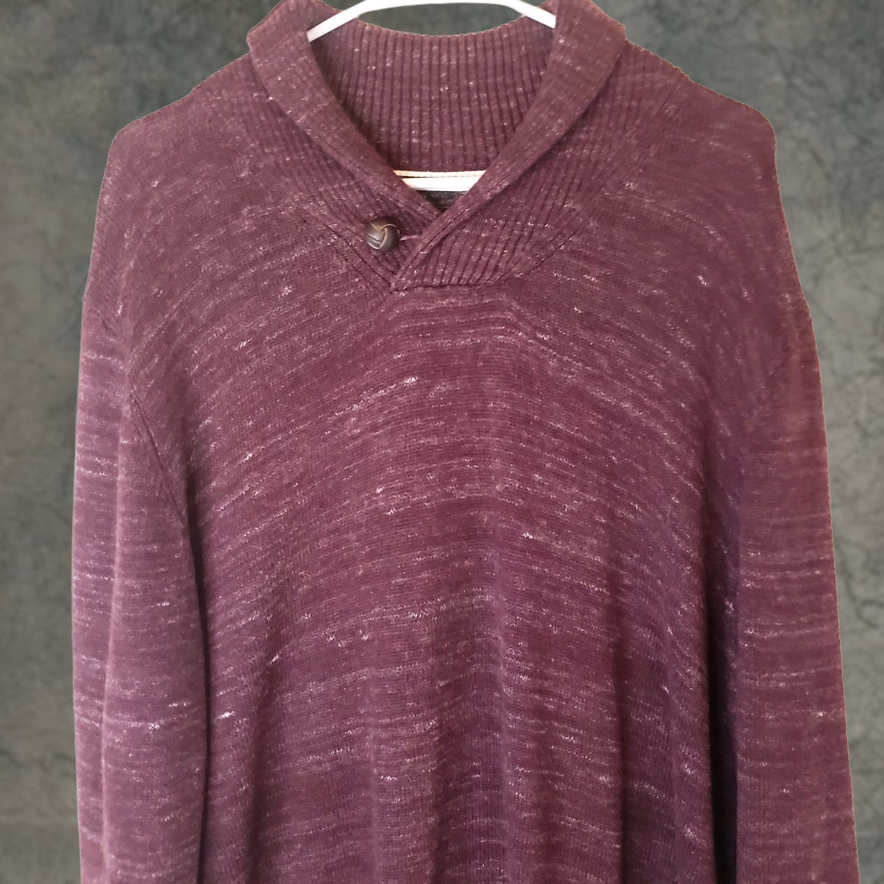 Weatherproof Weatherproof Sweater Pullover Men XL Cowlneck Heather Maroon Button Knit Cotton Casual Winter Fall Spring Summer Hiking Walking Mens Size US XL / EU 56 / 4 - 1 Thumbnail