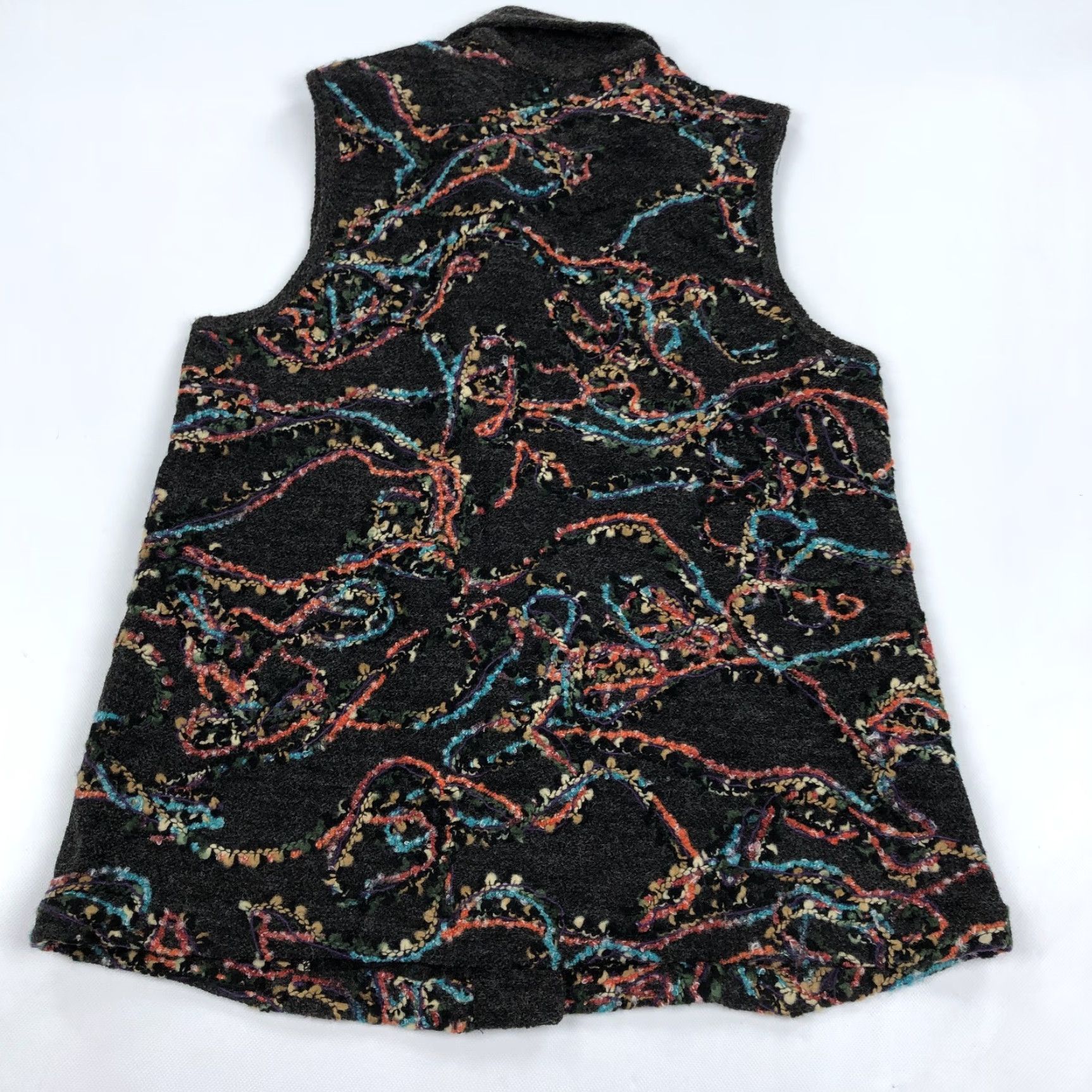 Habitat Habitat Women's M Gray Multi-Color Textured Knit Button Front Vest Sleeveless Size M / US 6-8 / IT 42-44 - 6 Thumbnail
