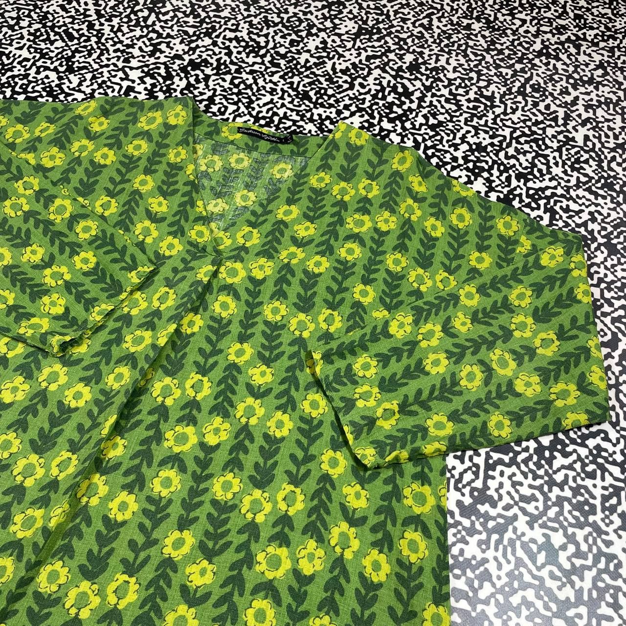 Gudrun Sjoden Vintage Y2K Gudrun Sjoden Floral Flower Boxy Blouses Shirt Size L / US 10 / IT 46 - 10 Thumbnail