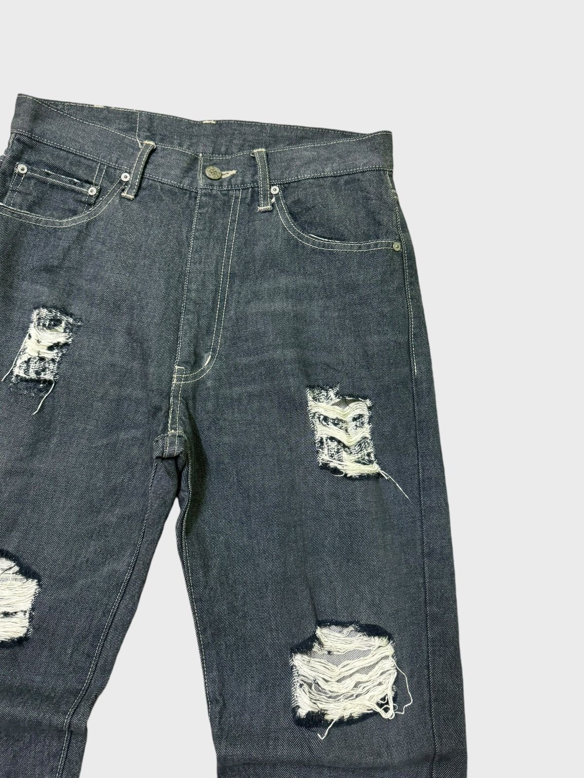 Hysteric Glamour × Japanese Brand DISTRESSED JUNYA WATANABE STYLE DENIM JEANS Size US 29 - 5 Thumbnail