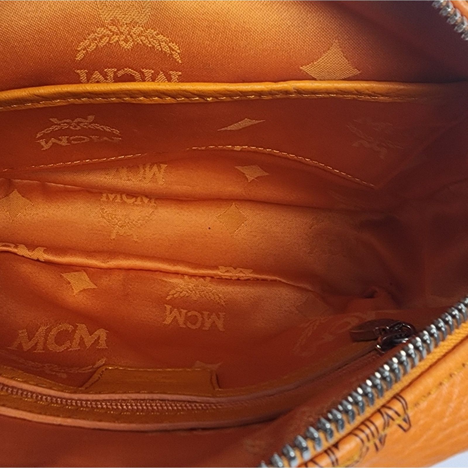 MCM Auth MCM Aren Orange Monogram Crossbody Bag Silver Hardware Size ONE SIZE - 7 Thumbnail
