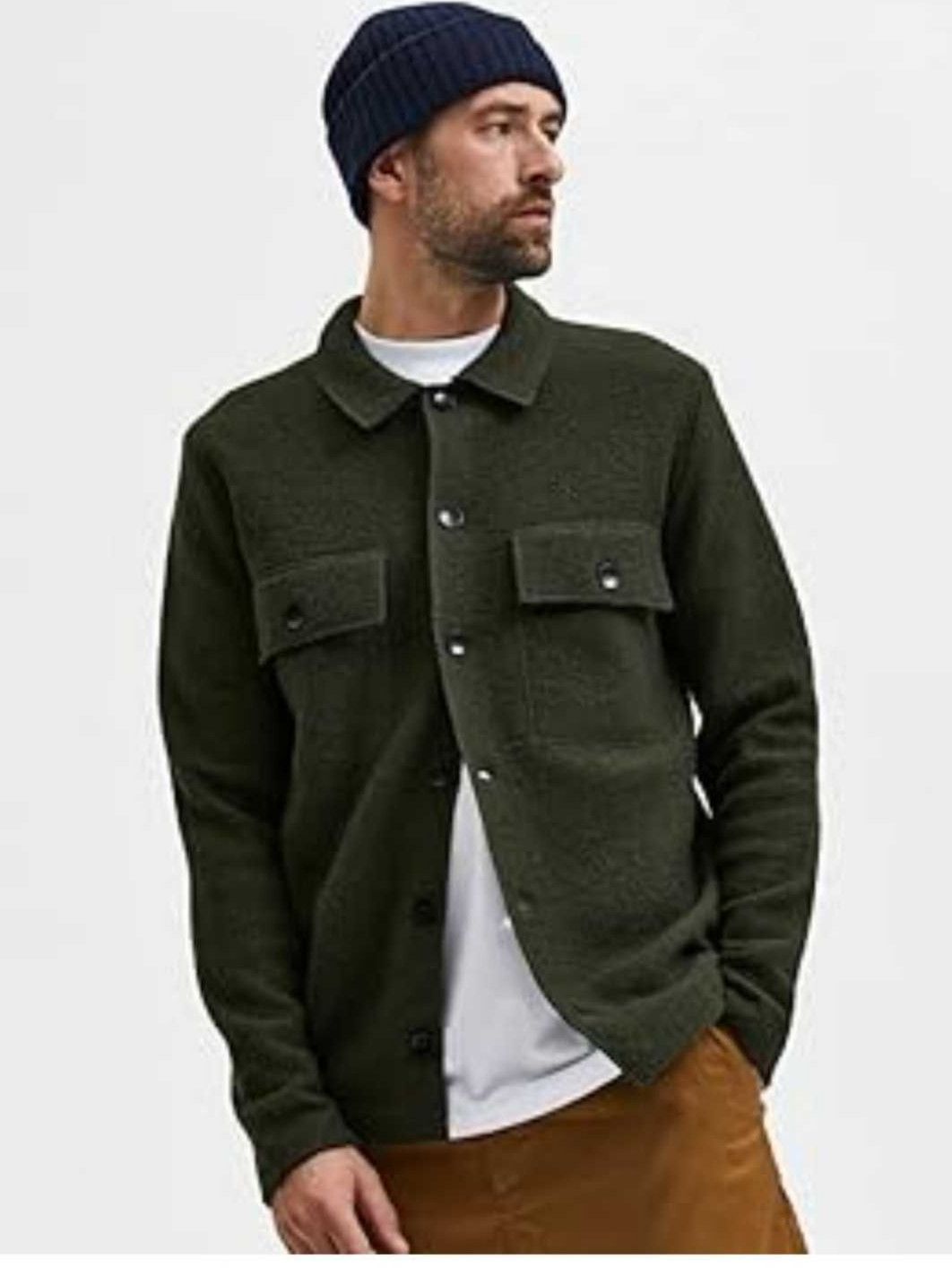 Selected Homme Selected Homme Men Wool Shirt Cardigan Size US M / EU 48-50 / 2 - 2 Thumbnail