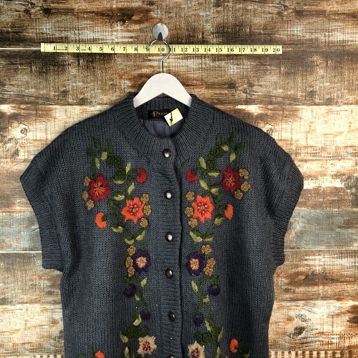 Homespun Knitwear × Japanese Brand Pre Move Grey art vintage Knitwear #A1818 Size L / US 10 / IT 46 - 2 Thumbnail
