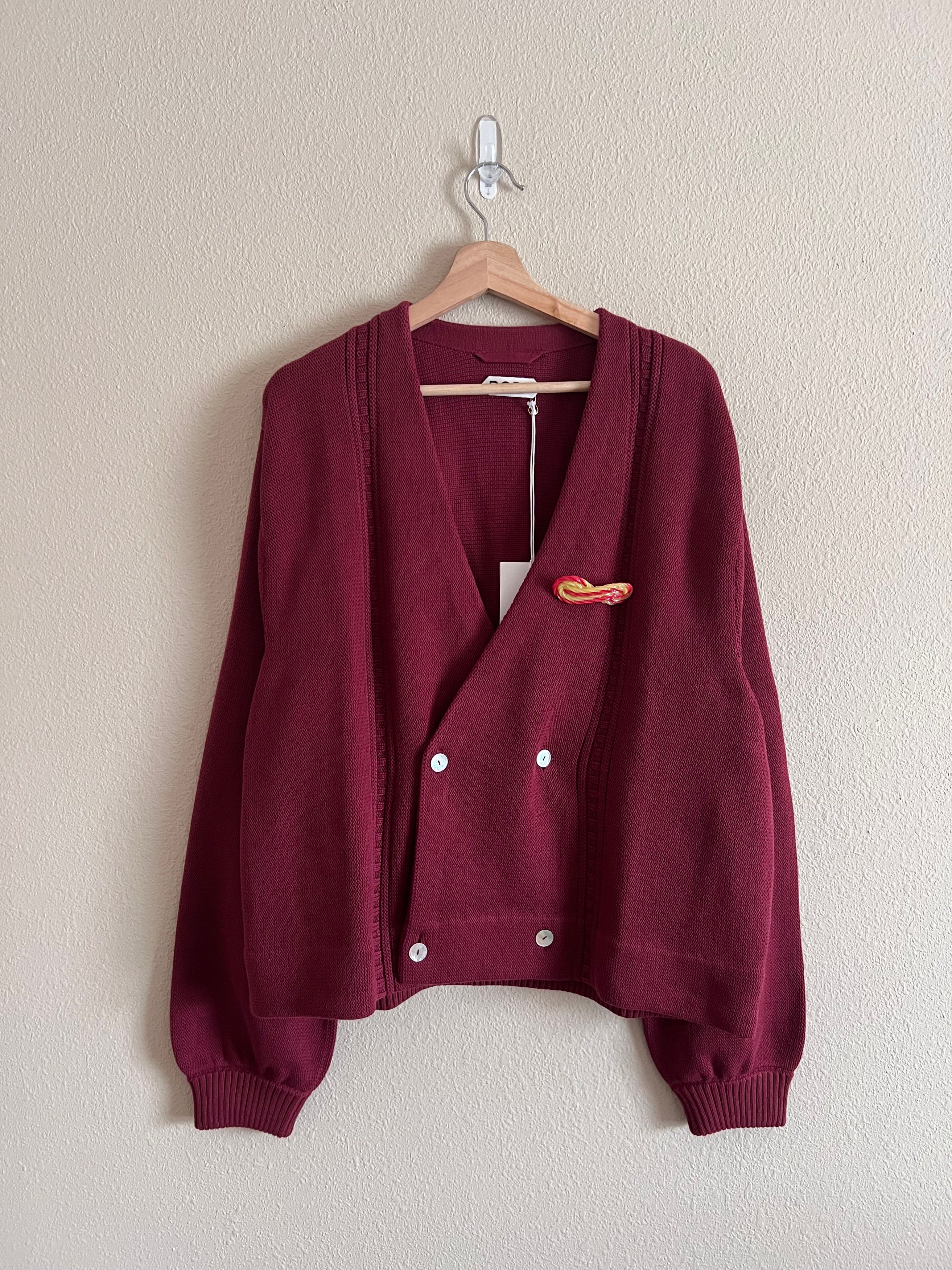 Pre-owned Bode Double Breasted Cardigan In Maroon
