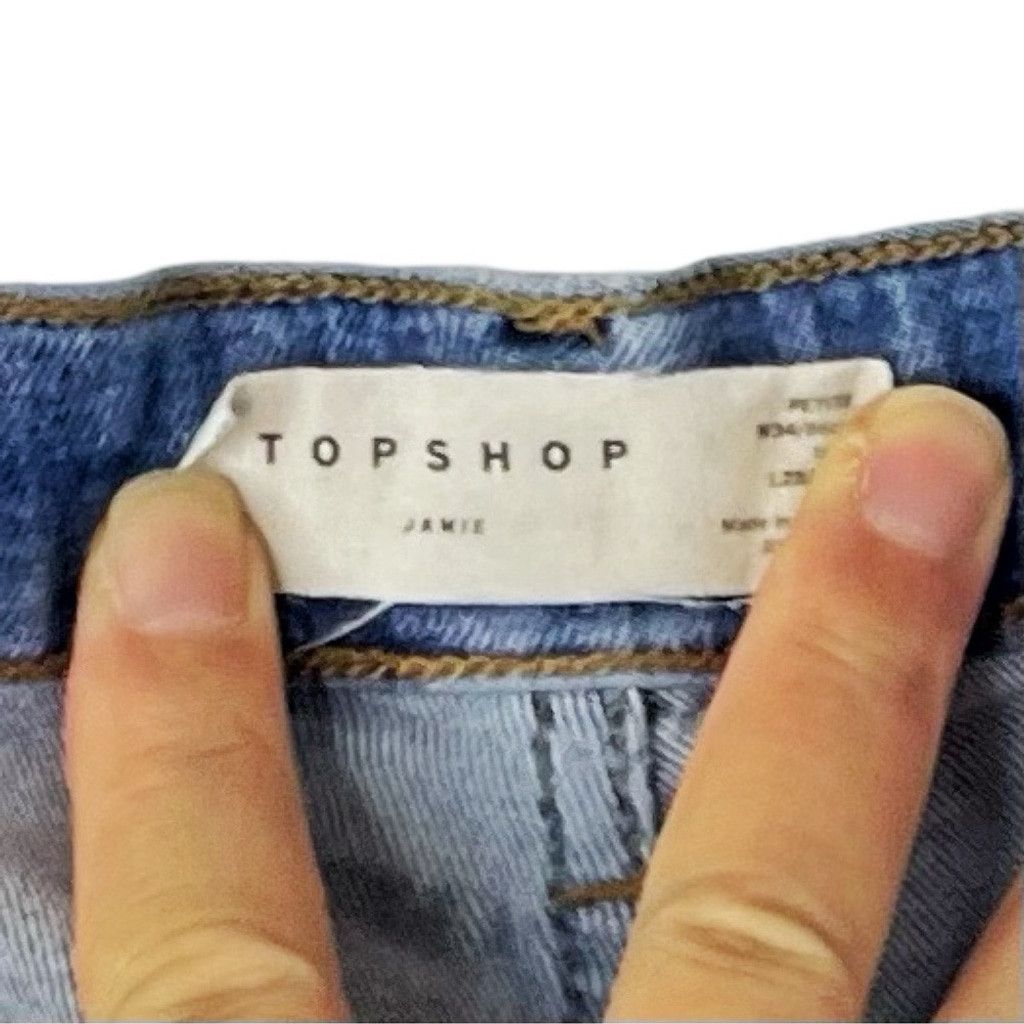 Topshop TOPSHOP Men's Blue Skinny Jeans with Chewed Ankles Petite 34 Size US 34 / EU 50 - 2 Thumbnail
