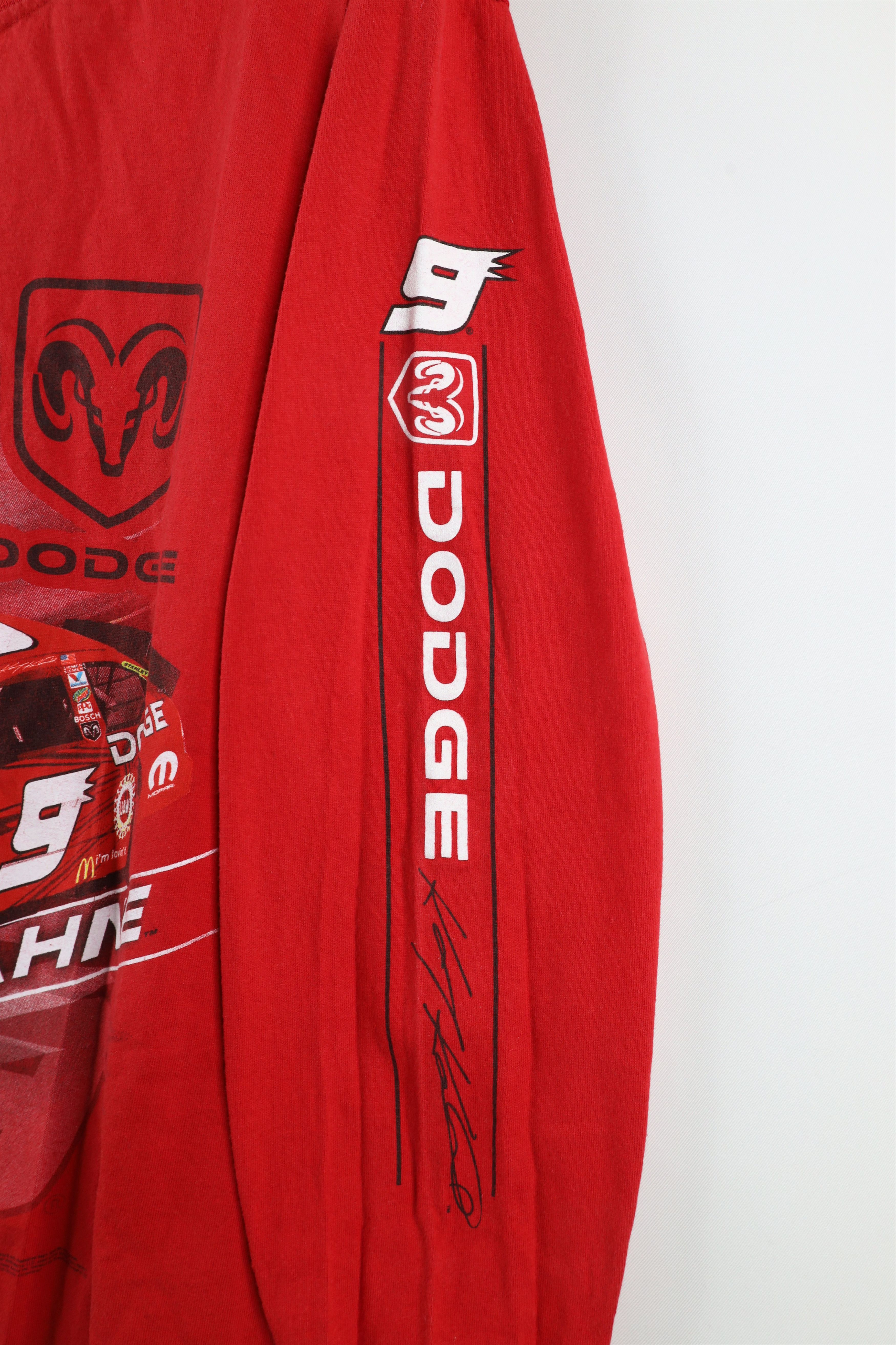 Vintage Vintage NASCAR Kahne Racing Long Sleeve T-Shirt Red Cotton Size US L / EU 52-54 / 3 - 4 Thumbnail