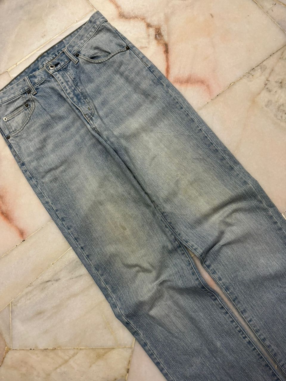 Japanese Brand VINTAGE 2000s JAPANESE MUDWASH STRAIGHT BLUE JEANS Size US 30 / EU 46 - 6 Thumbnail