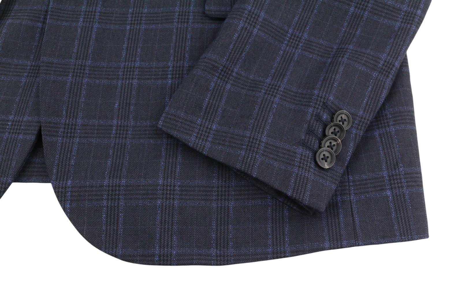 Scotch & Soda M Navy Check Wool Blend Peak Blazer 88536 Size 38R - 6 Thumbnail