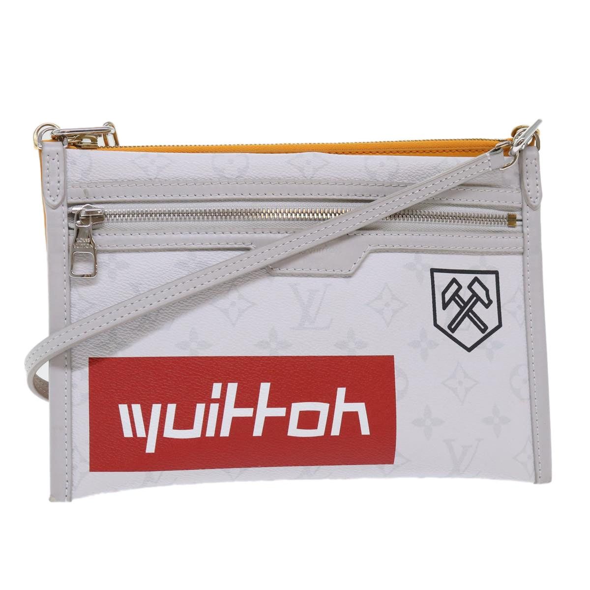 Louis Vuitton LOUIS VUITTON Monogram White Flat Mensenger Shoulder Bag Size ONE SIZE - 1 Thumbnail