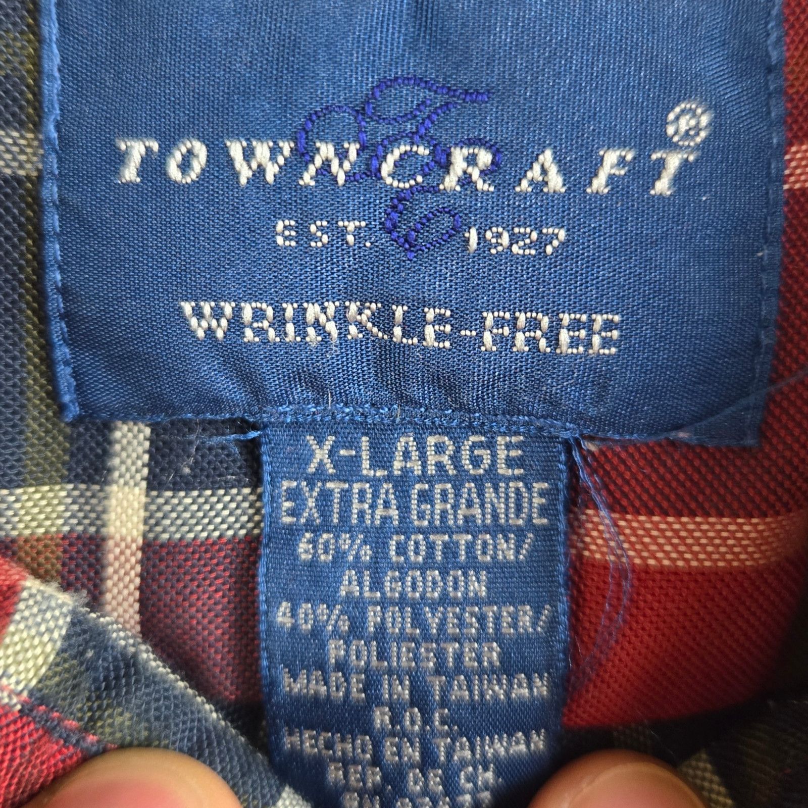 Towncraft Vintage Red Plaid Classic Button Down Shirt Size XL Size US XL / EU 56 / 4 - 4 Thumbnail