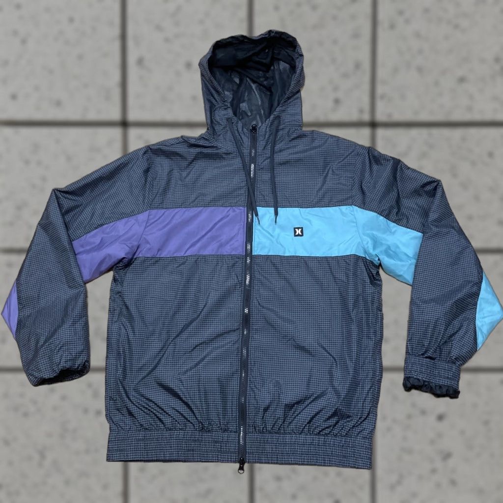 Hurley Hurley Men’s Jacket Windbreaker Hooded Zip Logo Colorblock Weatherproof, Small, Blue, Casual, Regular Fit, Winter Spring Fall, Men’s, Jacket Size US S / EU 44-46 / 1 - 1 Thumbnail
