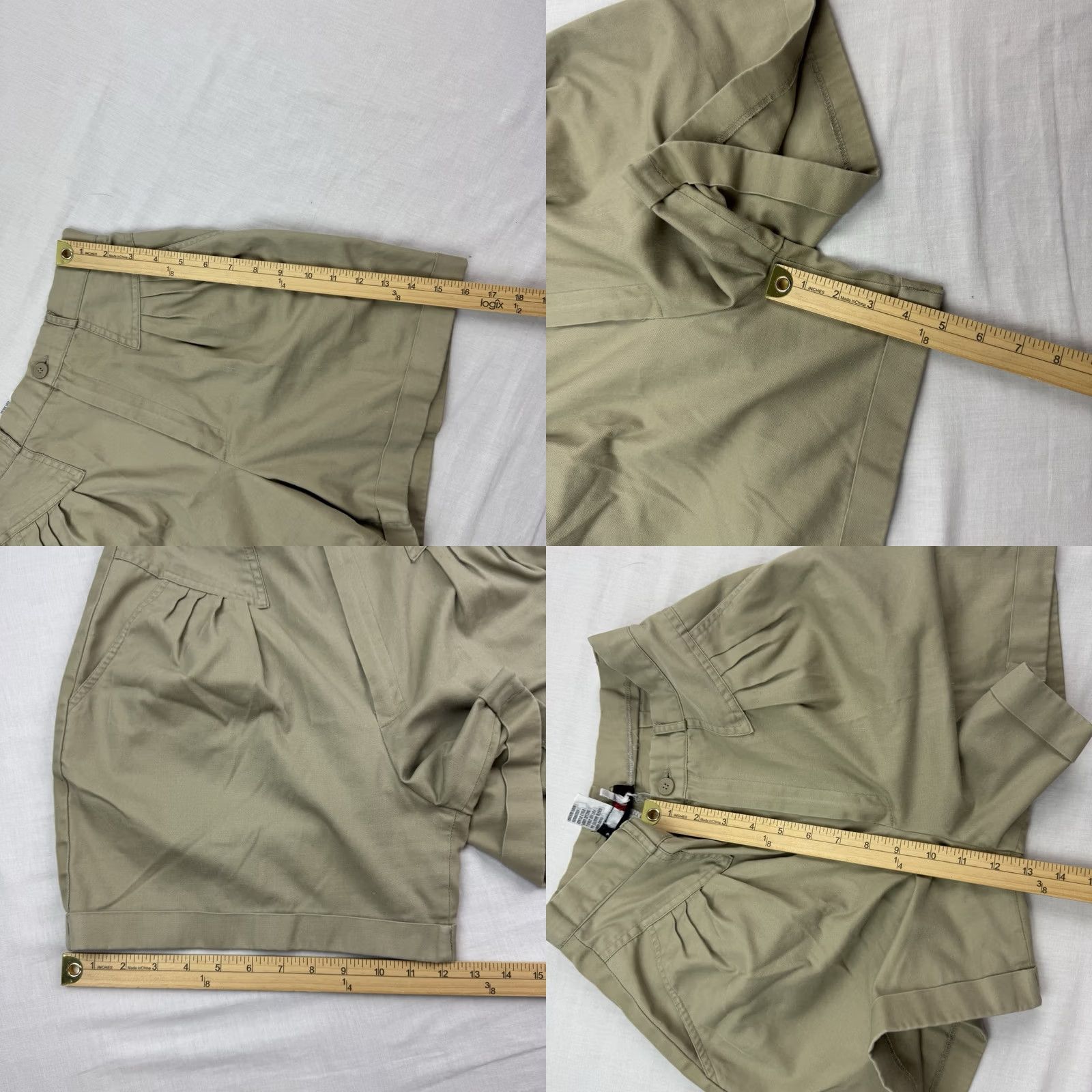 Casablanca VINTAGE Casablanca Shorts Womens 80s 10 High Waisted Hipster Mom Beige Cotton Polyester Casual Womens Size 32" / US 10 / IT 46 - 8 Thumbnail