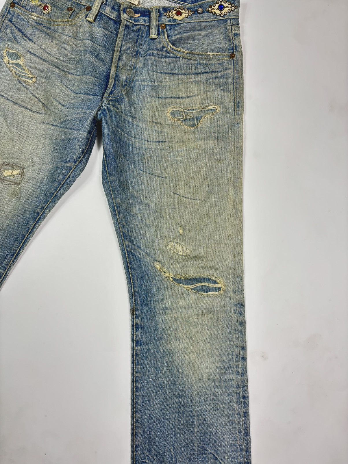 Ralph Lauren 2006 RRL 1/1 Moonshine Wash Lapidary Gemstone Selvage Denim Size US 32 / EU 48 - 5 Thumbnail