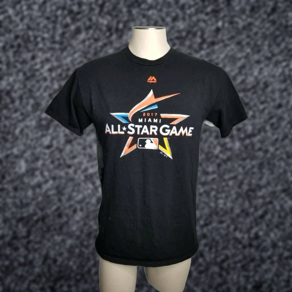 Vintage Majestic Miami Marlins Baseball All Star Game Black Short Sleeve T-Shirt Men's Medium Size US M / EU 48-50 / 2 - 1 Thumbnail