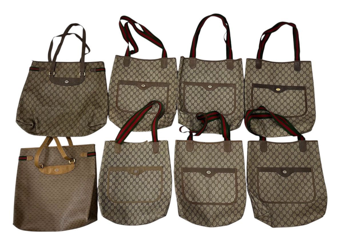 Gucci COMBO SALE!!! VINTAGE GUCCI WEB TOTE BAG SHERRY LINE COMBO!! Size ONE SIZE - 1 Thumbnail