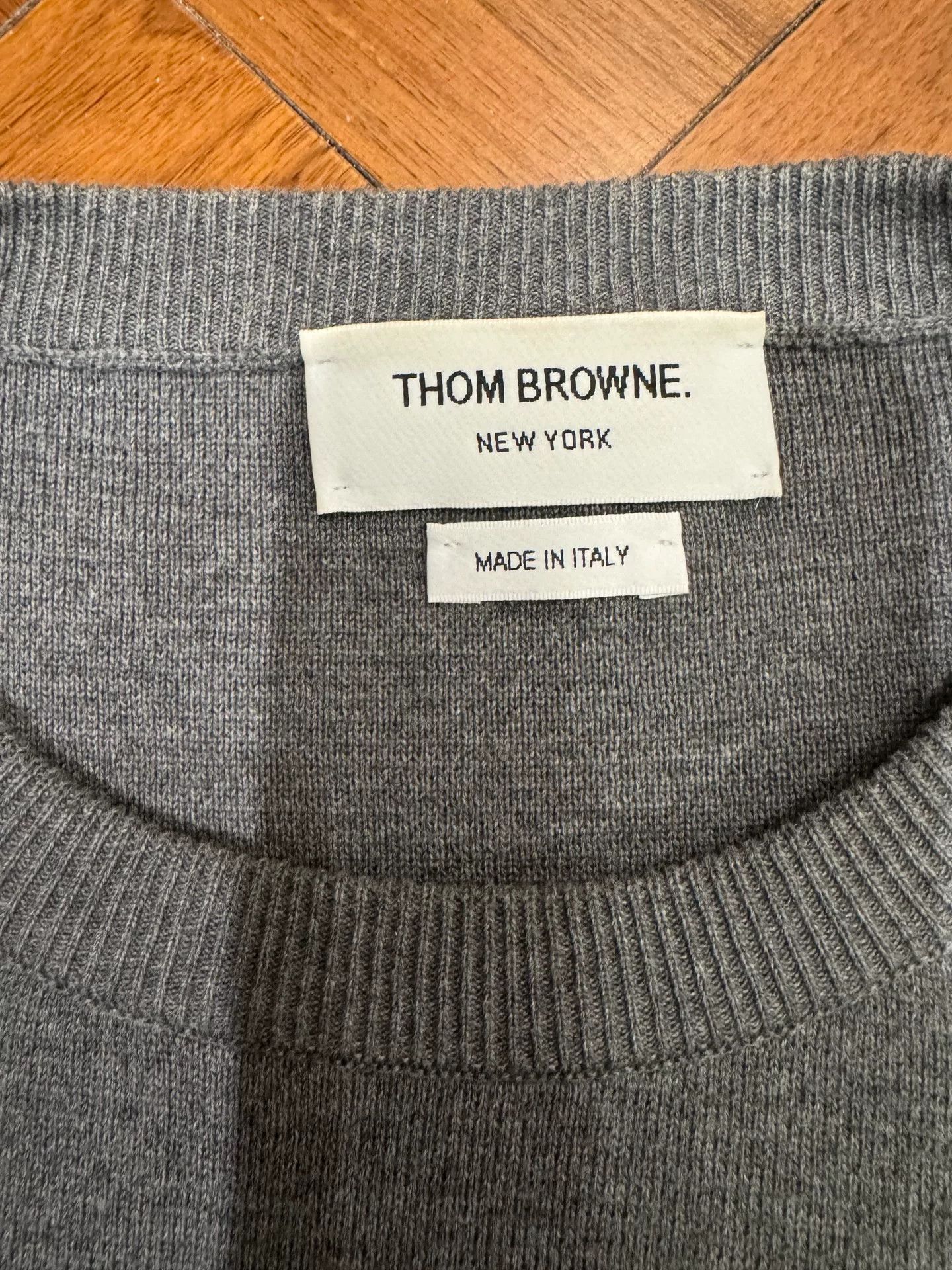 Thom Browne thom browne thick gray sweater for men Size US M / EU 48-50 / 2 - 2 Thumbnail